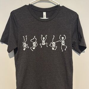 Bella Canvas Charcoal Grey Adult T-Shirt with Dancing Skeletons